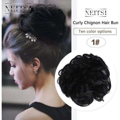 Neitsi Messy Synthetic Hair Bun Chignon Buns Synthetic Wigs Chemical Fiber Hair Fake Chignon Buns Hair Accessories