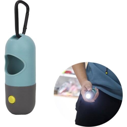Degradable Pet Trash Bags LED Light Dog Poop Bags Dispenser Outdoor Portable Eco-friendly Waste Bag Dispenser Cleaning Supplies