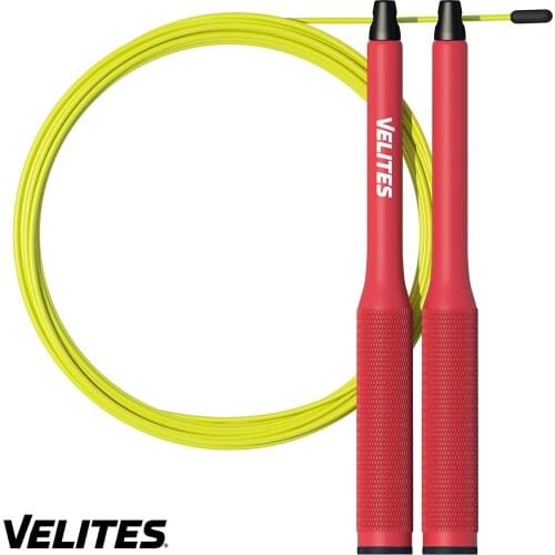 Velites twisted jump rope for Crossfit, boxing and Fitness Fire 2.0. Ideal for double jumps | Aluminum (red/yellow)