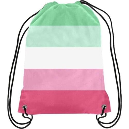 Pride Abrosexual Drawstring Backpack LGBT Bag Sports 35x45cm Gift Festival Polyester Vivid Color Digital Printed
