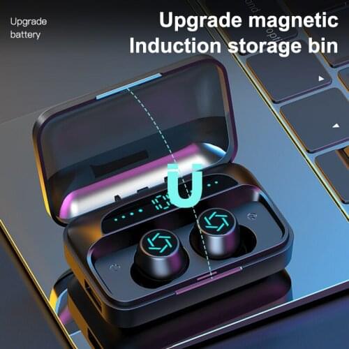 IPX7 HIFI 3D Stereo Wireless 5.0 Bluetooth TWS Wireless Earphones LED Display Earbuds 2200mAh As Power Bank Gaming Sport Headset