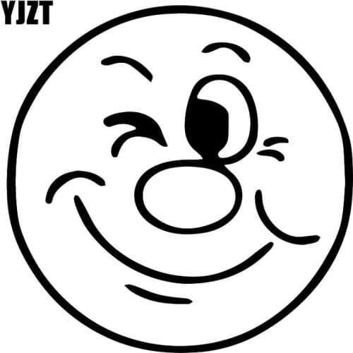 YJZT 15.4X15.4CM Cute Happy Face Vinyl Car Sticker Creative Cartoon Decal Decoration C25-1075