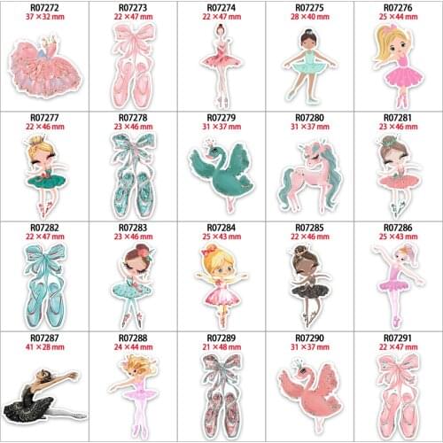 Magic Ballet Girl Printed Flatback Planar Resins for Bow Hair Decoration DIY