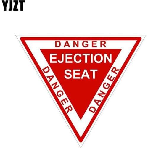 YJZT 10.5CM*9CM Wanring Motorcycle Helemt EJECTION SEAT Danger Car Sticker 6-1938