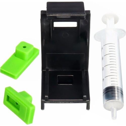 1 Set 3 in 1 10ml Syringe Ink Cartridge Clamp Absorption Clip Rubber Pads Pumping Tool Compatible For HP 60/61