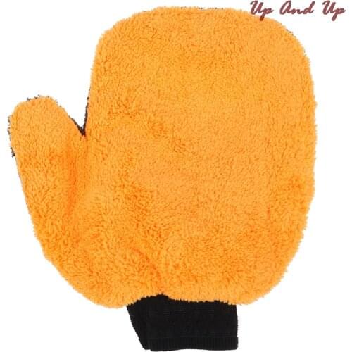 1PC car wash gloves thick microfiber strong absorbent brush detailing tool towel car motorcycle cleaning supplies