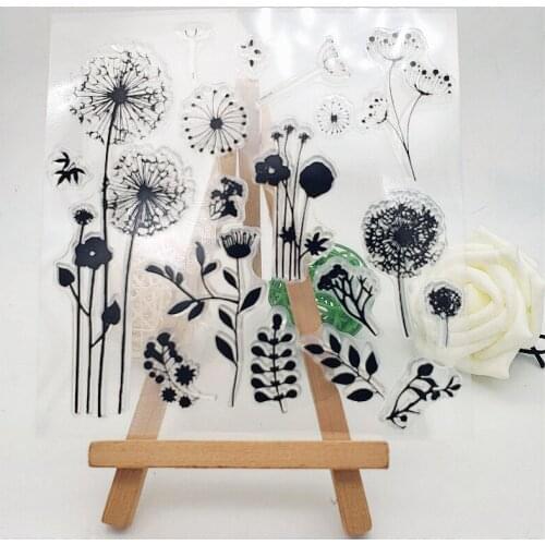 14x14cm Dandelion Clear Stamps Transparent Seal Silicone Seal TPR Christmas Wedding Roller Stamps DIY Scrapbook Album Card