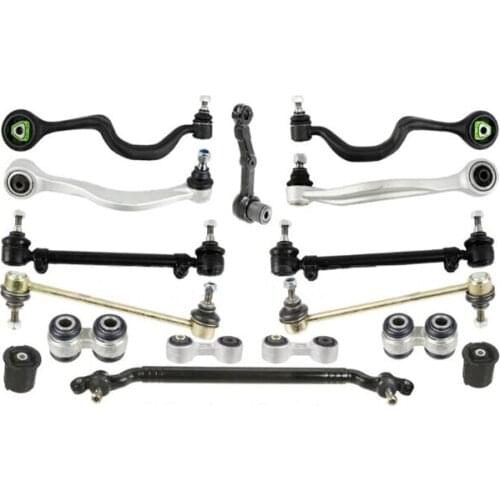 16 pcs per set stock auto suspension kits control arm/drag link/stabilizer link/tie rod/steering lever/bushing fit forBMW 7 E32