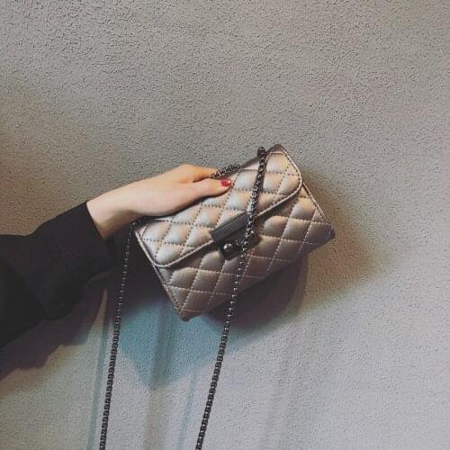 2020 New Fashion Leather Chain Women Shoulder Bags Black Wild Female Crossbody Bag Rhombus Women Shoulder Messenger Bags