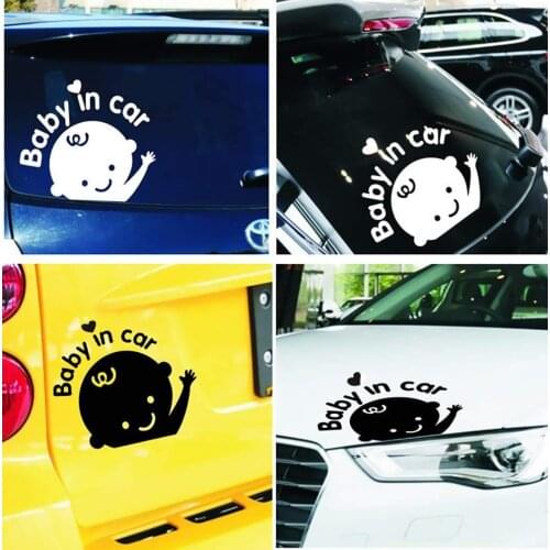 3D Cartoon Car Stickers Reflective Vinyl Styling Baby In Car Warning Car Decals Rear Windshield Window Stickers Car Accessories