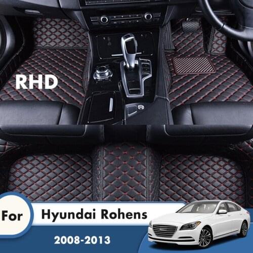 RHD Custom Car Floor Mats For Hyundai Rohens 2013 2012 2011 2010 2009 2008 Car Interior Accessories Styling Foot Pads Rugs Cover