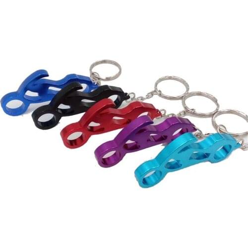 Free Shipping Motorcycle shaped beer bottle opener keychains Aluminium alloy Mix Color bottle opener key chains Free engraving