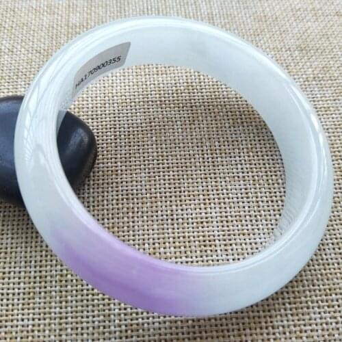 58-60mm Certified Natural Lavender Jadeite JADE Bracelet Bangle Free shipping