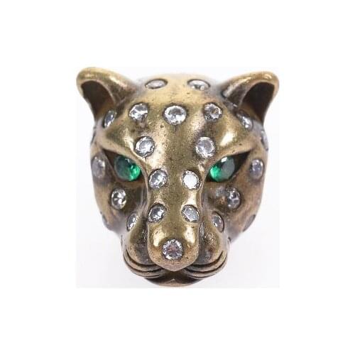Rich in traditional elements, diamond-studded retro copper wolf head and faucet, personality fashion men and women bracelet smal
