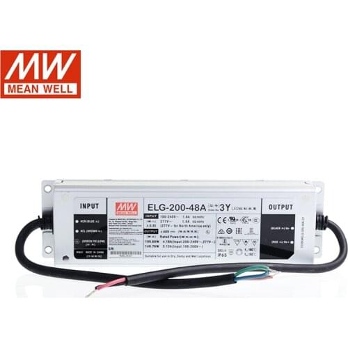 MEAN WELL ELG-200-48A-3Y 200W 4.16A 48V Adjustable LED Power Supply 110V/220V AC to 48V DC 200W waterproof Meanwell led driver