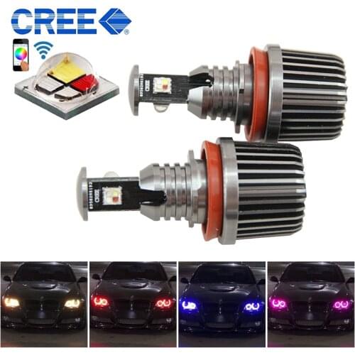 Canbus Colors changing wifi rgb H8 LED marker angel eyes e92 angel eye 36w CREE chip halo light for bmw E60 E61 E63 E64 E87 X3