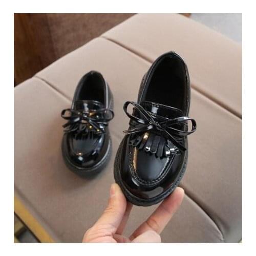 Spring Autumn Boys Girls Children PU leather shoes fringe kid oxford brand tassel bow flats shoes