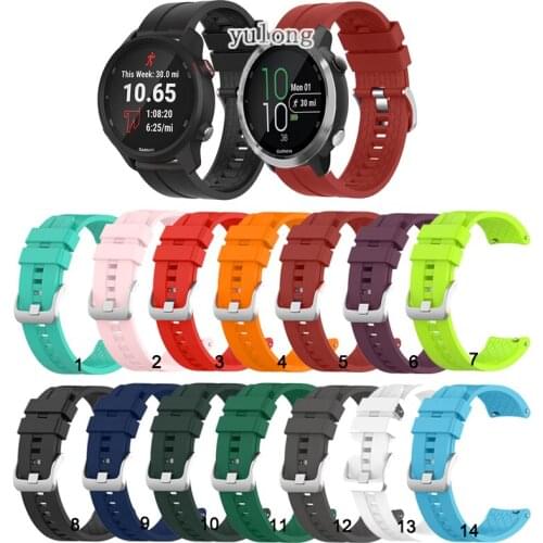 Colorful Soft Silicone Watch Strap Band For Garmin Forerunner 245 M 645 M Smart Watch 20mm wrist straps bracelet for Venu SQ