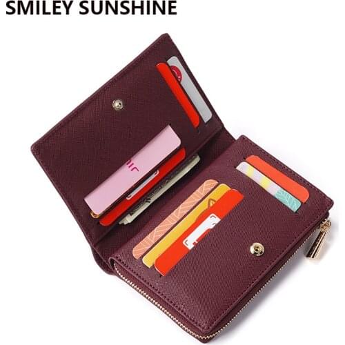 Famous Brand Fashion Women Wallet Short Ladies Coin Purses Red Money Bag Leather Card Holder Small Wallets for Women Luxury 2021