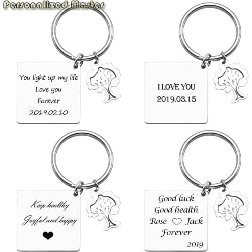 Personalized Master Custom Thank You for Loving Me As Your Own Stainless Steel Engraved Text Keychain Keyring Mothers Day gift