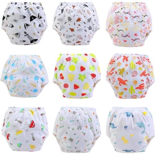 New Print Baby Diapers Reusable Training Pants Washable Cloth Diapers Nappy Waterproof Pants Diaper Cover Underwear