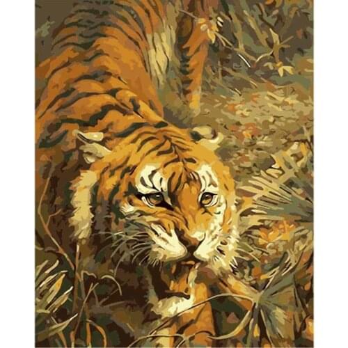 Full 5D DIY Diamond Painting Animal Forest Tiger Diamond Embroidery Rhinestone Gift Diamond Mosaic Cross Stitch Room Decorative