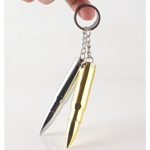 Bullet Grinding Wheel Open Flame Keychain Pendant Lighter Cool Gift for Friend Smoking Accessories for Weed Gadgets for Men