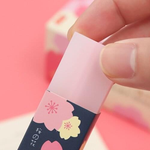R9UA 3 Pcs/set Lovely Cherry Blossoms Rubber Erasers Petal Sketch Painting Pencil Correction Tool School Office Supply