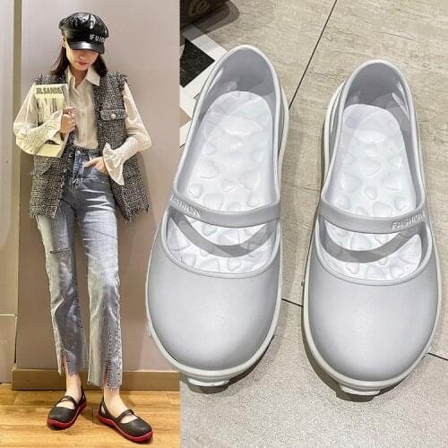 2021 Summer Rainy Day Waterproof Womens Sandals Soft Bottom Non-Slip Black Work Shoes Womens White Nurse Sandals Mother