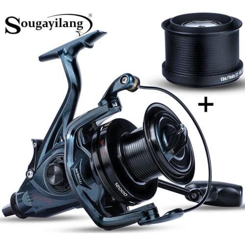 Sougayilang 4.6:1 High Speed Spinning Reel 13+1BB Carp Fishing Reel 9000-12000 Anti-water Aluminium Spool Spinning Wheel Tool