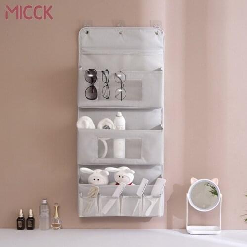 MICCK Oxford Cloth Storage Bag Behind The Door Toiletry Storage Organizer for Bathroom and Kitchen Wall-Mounted Foldable