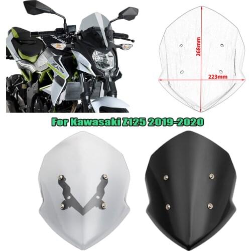 For Kawasaki Z125 Z 125 2019 2020 Motorcycle Accessories Windscreen Windshield Wind Deflectors Screen Flyscreen Protector