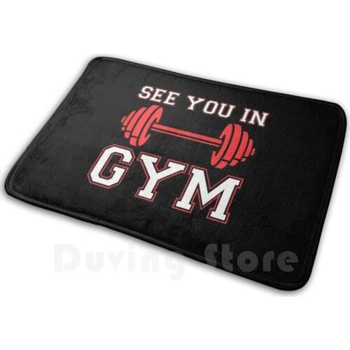 See You In Gym Fitness Workout Weights Mat Rug Carpet Anti-Slip Floor Mats Bedroom Fitness Workout Fitness Exercise Gym Weights