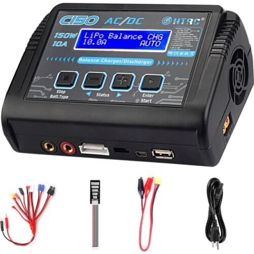 HTRC C150 Balance Charger Discharger LCD Display AC/DC 150W 10A Lipo Charger For for LiPo LiHV LiFe Lilon NiCd NiMh Pb Battery
