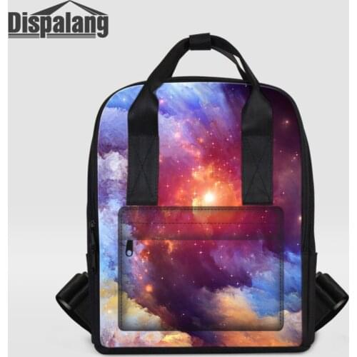Dispalang Women Backpack Girls School Bag For Teenage Stars Universe Space Printing Female Laptop Backpacks For College Students