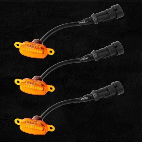 3 Pcs Universal Amber LED Grille Lights Raptor Style Front Grill Day Light For Ford Pickup Truck Toyota