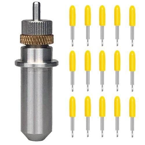 45 Degree 15pcs Plotter Blades Vinyl Cutter for Gcc Jaguar +1pc Blade Holder Milling Engraving Machine Cutting Tool