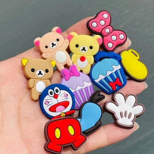 50Pcs Cartoon Various Kinds Shoe Accessories Garden Shoe Decoration for Wristbands Croc Jibz Buckle Kids X-mas Gift