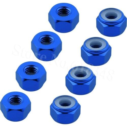 8PCS Aluminum M3 Lock Nuts Nylon For Redcat Racing HPI Himoto HSP Team Associated Traxxas Axial RC Car Vehicles Spare Parts