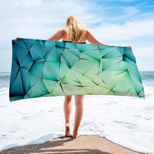 Bath Towel Color Geometric Hawaiian Wind Bath Skirt Digital Fashion Printing Double-sided Velvet Quick-drying Beach Towel