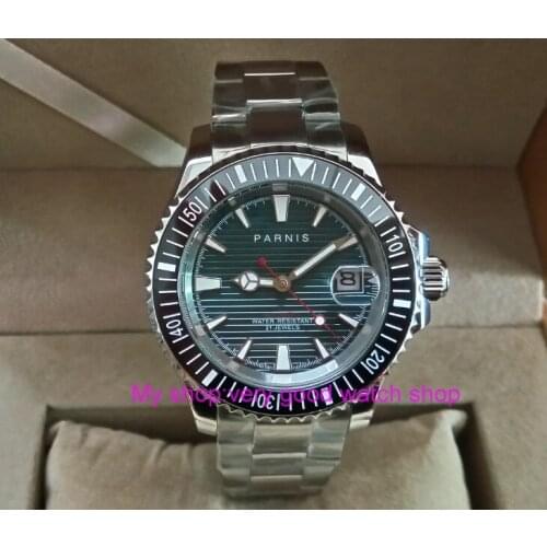 40mm PARNIS 21 jewels Automatic Self-Wind movement Auto Date Sapphire crystal luminous mens watches Mechanical watch pa47-p8