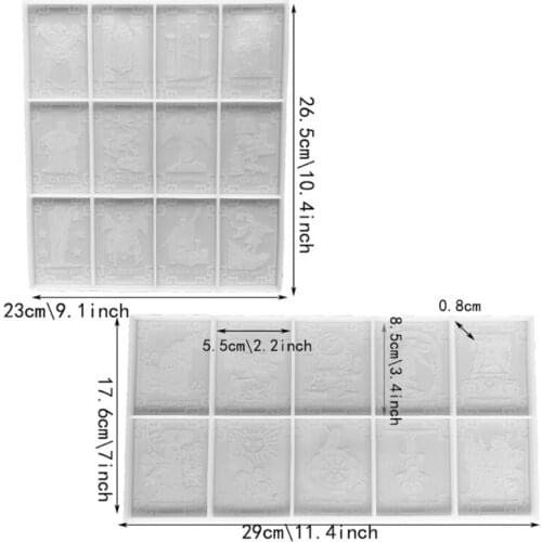 Q39C Taluo Card Resin Molds 2pack Silicone Molds for DIY Taluo Games Resin Jewelry Taluo Card Game Molds - 22Cavities