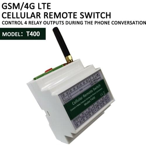 GSM 2G 4G Cellular RTU400 4 Relay Switch Industrial IoT Remote New Version Wireless Cellular Relay Switch Controller Gsm 4G