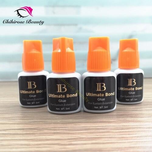I beauty 4 bottles/lot IB Ultimate bond Glue Individual fast drying eyelash extensions glue last 6 weeks orange cap 5ml/bottle