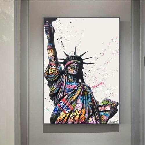Street Graffiti Statue of Liberty Art Canvas Painting Art Wall Posters and Prints Inspiration Artwork Picture Living Room Decor