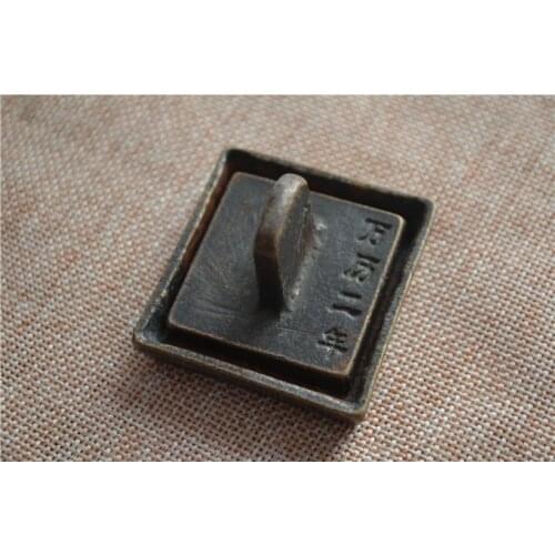Chinese Old Copper Bronze Copper Seal And Box Stamp Home Decoration