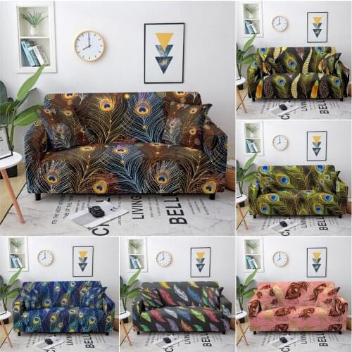 Beautiful Feathers Elastic Sofa Covers For Living Room Stretch Sofa Slipcover Sectional Couch Cover Sofa Chaise Cover Lounge
