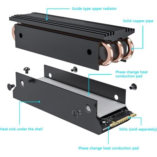 M.2 NGFF SSD Heatsink NVME 2280 Solid State Disk Drive Radiator Cooler Cooling Pad Ventilador for Desktop PC
