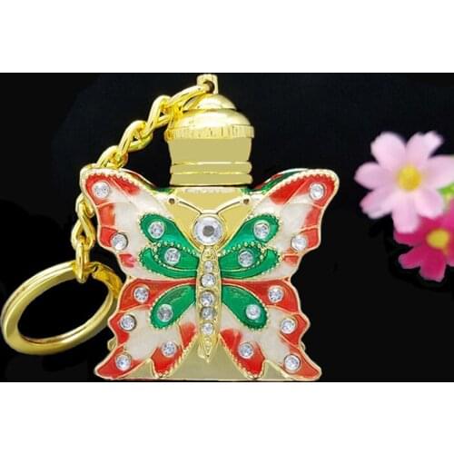 Retro Metal and Glass Empty Women Perfume Bottle Container Refillable Essential Oil Bottle Portable Lady Gift 3ml F154