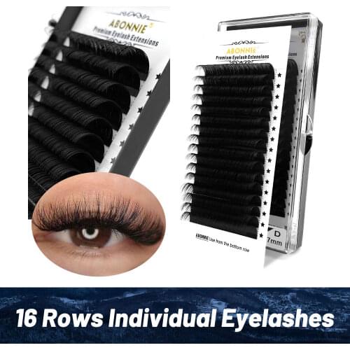 Abonnie Private Label Clasic Lashes Extensions Mix Tray 8-17mm Matte Volume Eyelash Extension